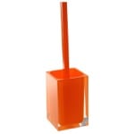 Toilet Brush, Gedy RA33-67, Orange Decorative Square Toilet Brush Holder